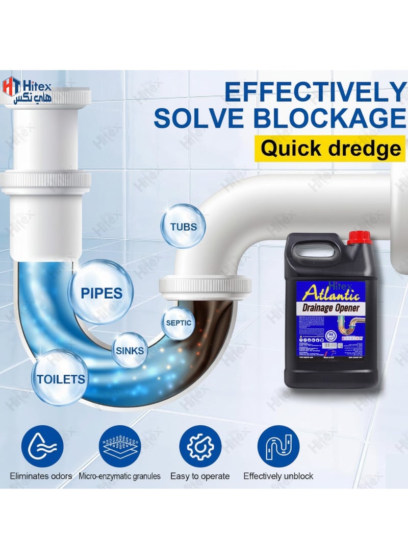 هيتكس طقم فتح مصارف - سائل لفتح المصارف سعة ٥ كجم مع قفازات ونظارات وقناع | مزيل انسداد فعال للمطابخ والحمامات ومصارف الأرضيات - Image 4